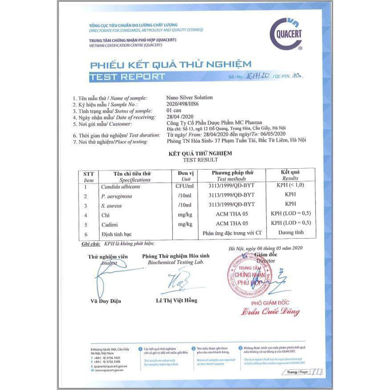 Dung dịch Nano Bạc MC Pharma khử mùi khử khuẩn cho xe ô tô, nhà cửa, văn phòng dùng cho máy phun khói