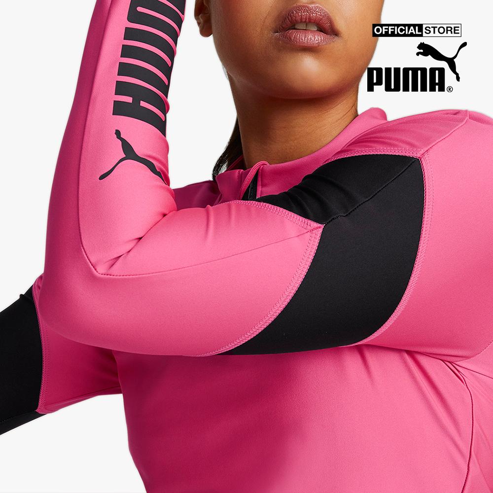 PUMA - Áo croptop nữ cổ trụ tay dài Fit EVERSCULPT Quarter Zip 522176