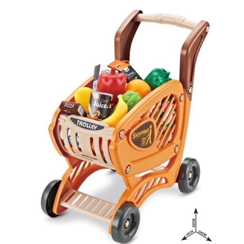 Đồ chơi xe đẩy siêu thị kèm hoa quả