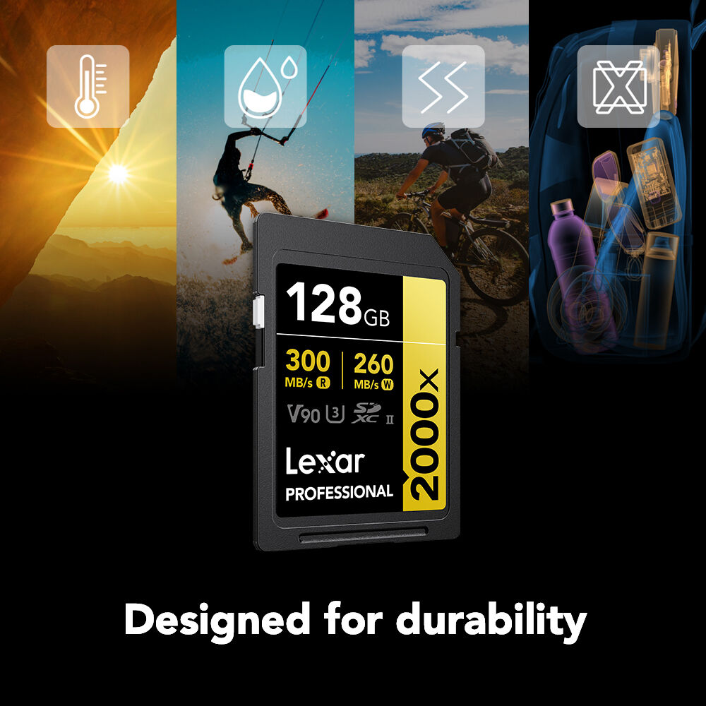 Thẻ nhớ SD Lexar Professional 2000x UHS-II V90 300MB/s (64GB/128GB/256GB)- Hàng chính hãng