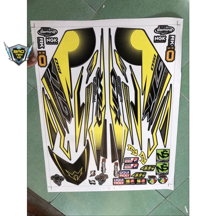 Tem rời dán xe winner vàng đen