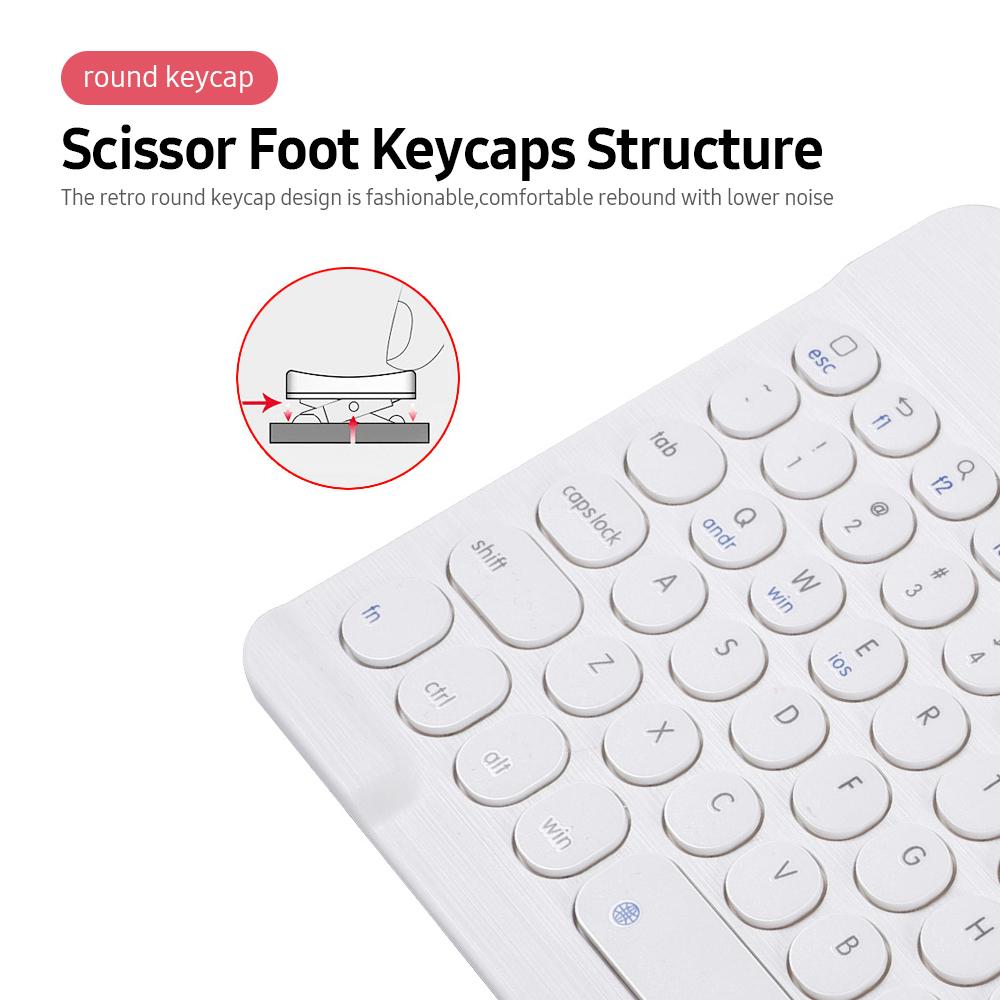 Bàn phím BT không dây 0301D siêu mỏng 78 phím có đèn nền cho máy tính bảng / máy tính xách tay Android / Windows / iOS