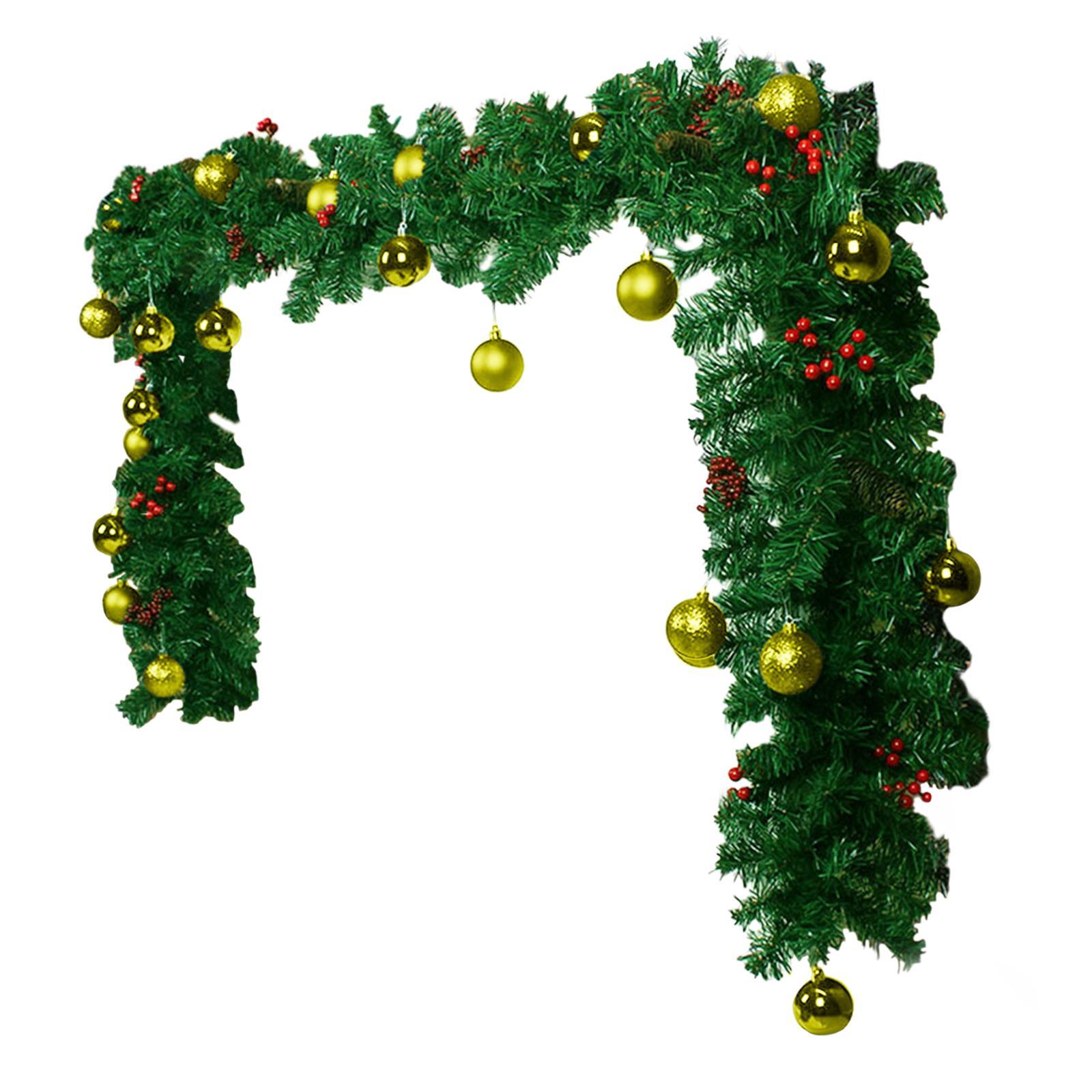 Christmas Garland Christmas Wreath Housewarming with Ball Ornaments Greenery Xmas Garland Holiday Garland for Balcony Outdoor