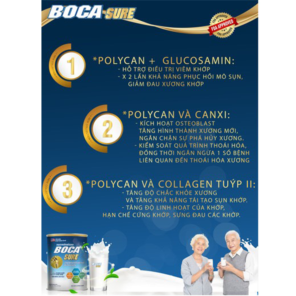 Combo 10 sữa non BOCA SURE và quà - Sữa dành cho người bị xương khớp