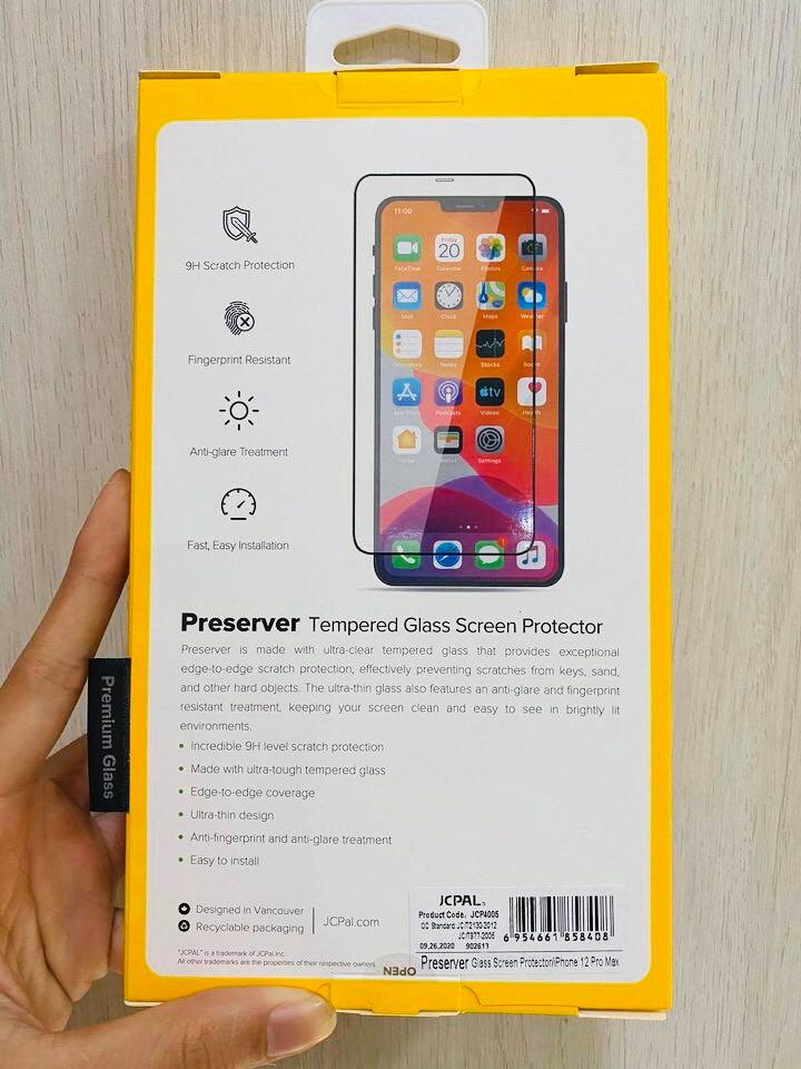 Kính Cường Lực JCPAL Preserver Dành Cho iPhone 12 Mini, 12/Pro, 12 Pro Max - Hàng Chính Hãng