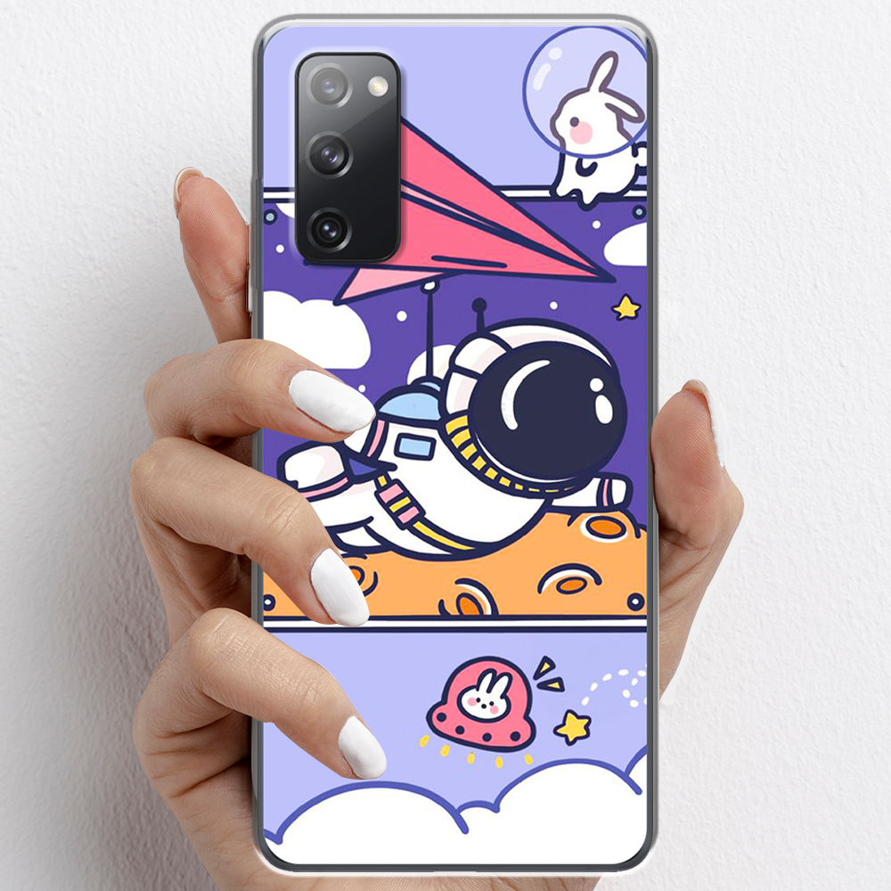 Ốp lưng cho Samsung Galaxy S20 FE nhựa TPU mẫu Phi hành gia tím