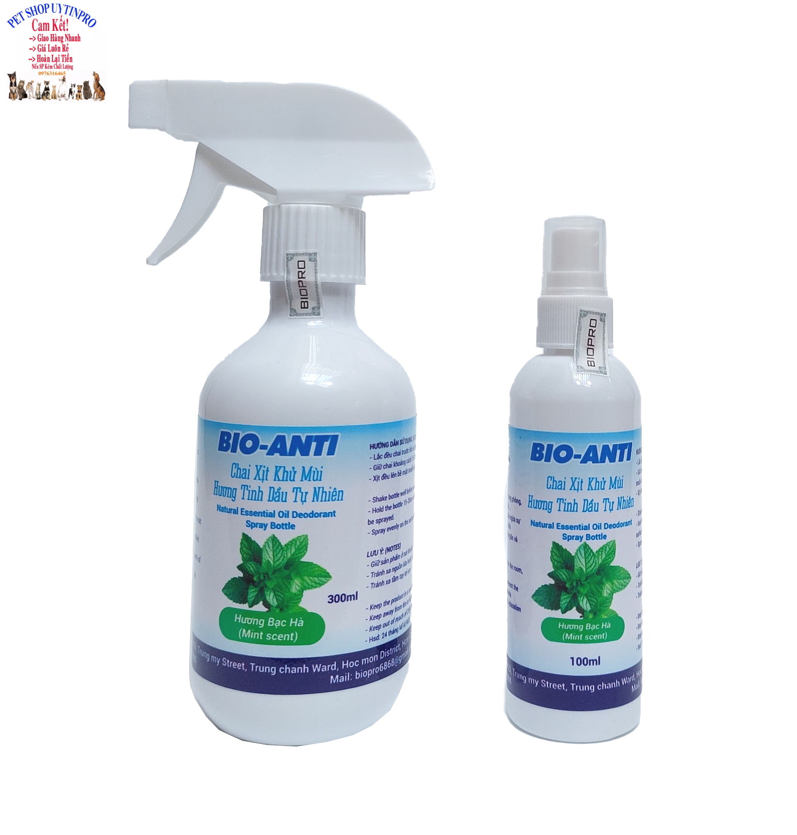 Chai xịt khử mùi diệt khuẩn hương tinh dầu tự nhiên Bio-Anti, Khử mùi phòng, Toilet, Khu vực gây mùi Giúp thơm mát