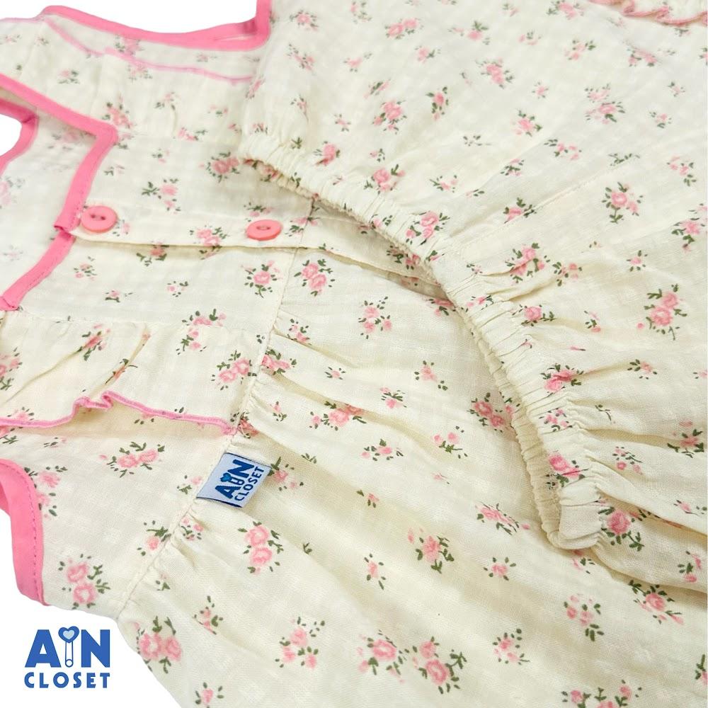 Bộ quần áo Ngắn bé gái họa tiết Hoa Nhí Hồng Nhún cotton - AICDBGDTKATC - AIN Closet
