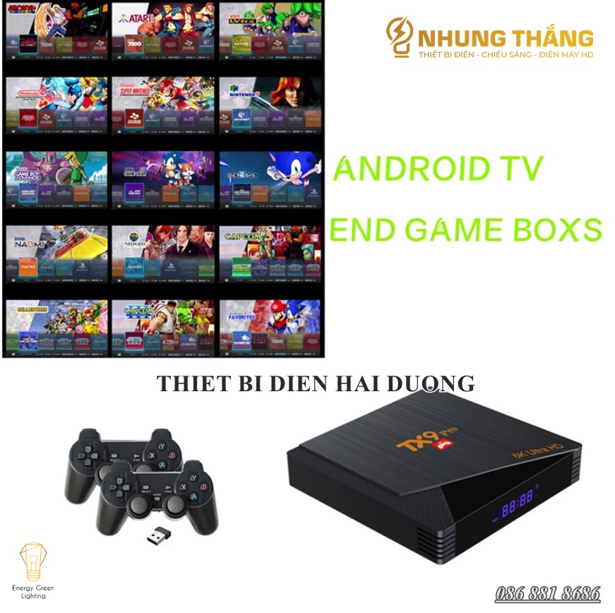 Máy Chơi Game TX9 Pro - Android - Kết Nối Không Dây WIFI - HDMI TV 10000 Trò Chơi - Kèm Thẻ Nhớ 64gb - CÓ VIDEO