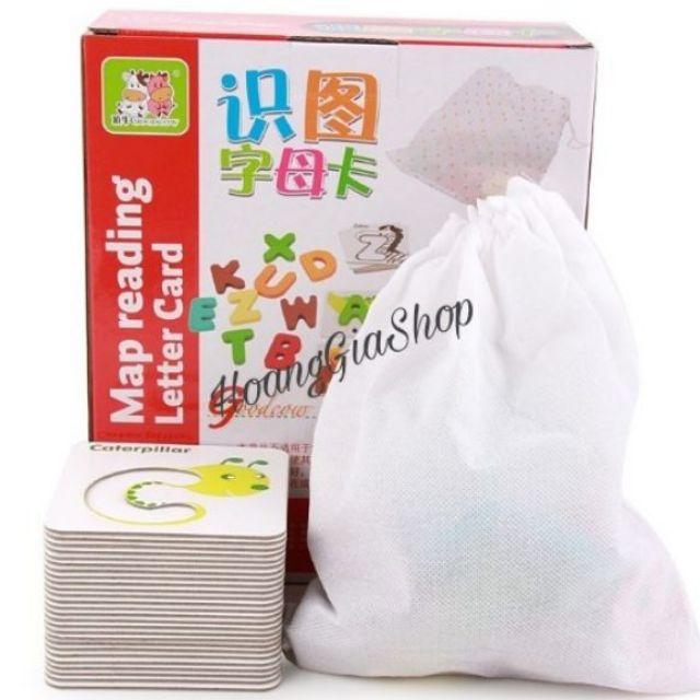 Bộ 26 chữ cái tiếng Anh kèm thẻ ghép hình