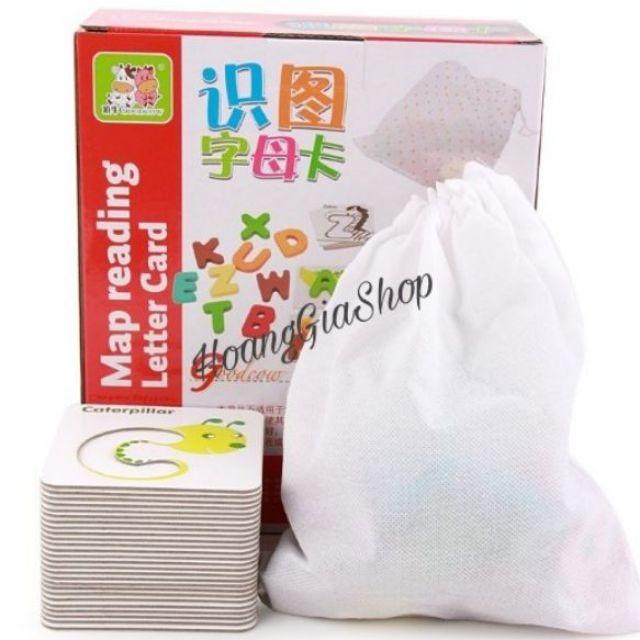 Bộ 26 chữ cái tiếng Anh kèm thẻ ghép hình