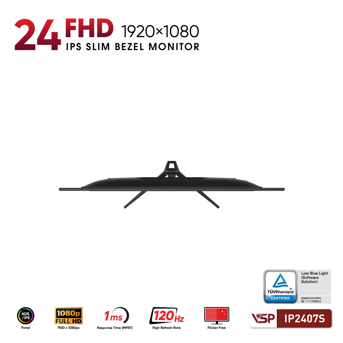 Màn Hình VSP IP2407S (24 inch / IPS / FHD / 120Hz / 1ms) - Hàng Chính Hãng