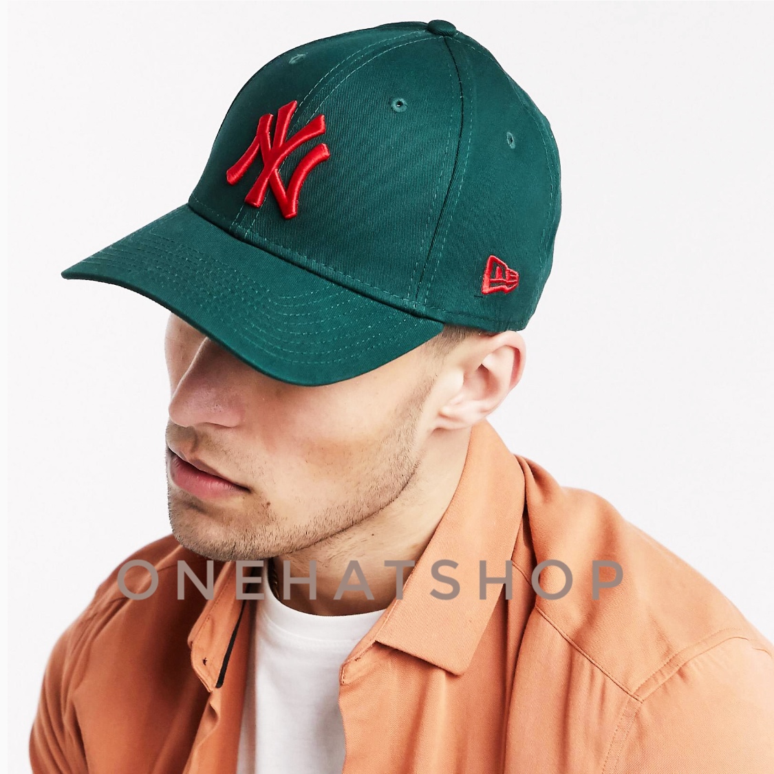 Nón kết fom cứng baseball cap NE NY vải xanh lá quai cài dây rút