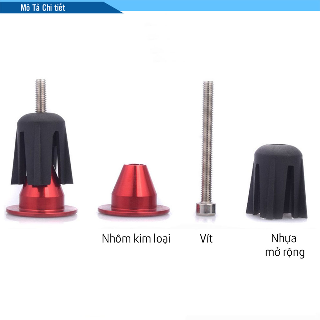 Nắp Chụp Tay Lái Ghi Đông Xe Đạp Leo Núi MTB Chất Liệu Nhôm (2 chiếc, đường kính phù hợp 15-23.5mm) MaiLee