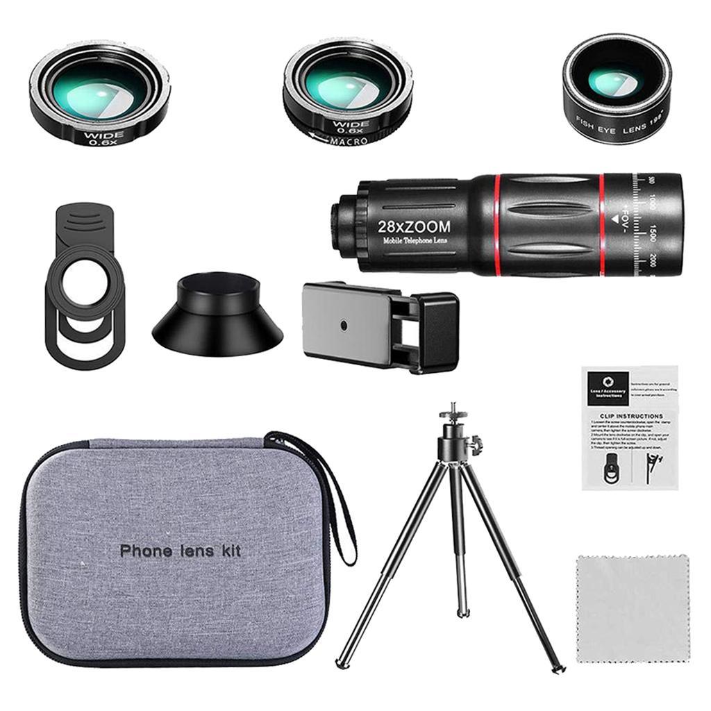 Universal 28X Lens Optical Telephoto Telescope Cell Phone Lens Clip on