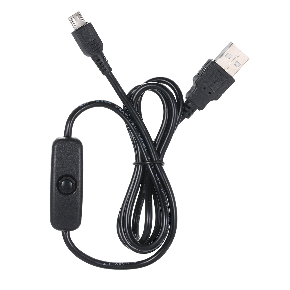 Cáp Sạc Cấp Nguồn Micro USB Cho Raspberry Pi Với Công Tắc Bật / Tắt 1 Mét