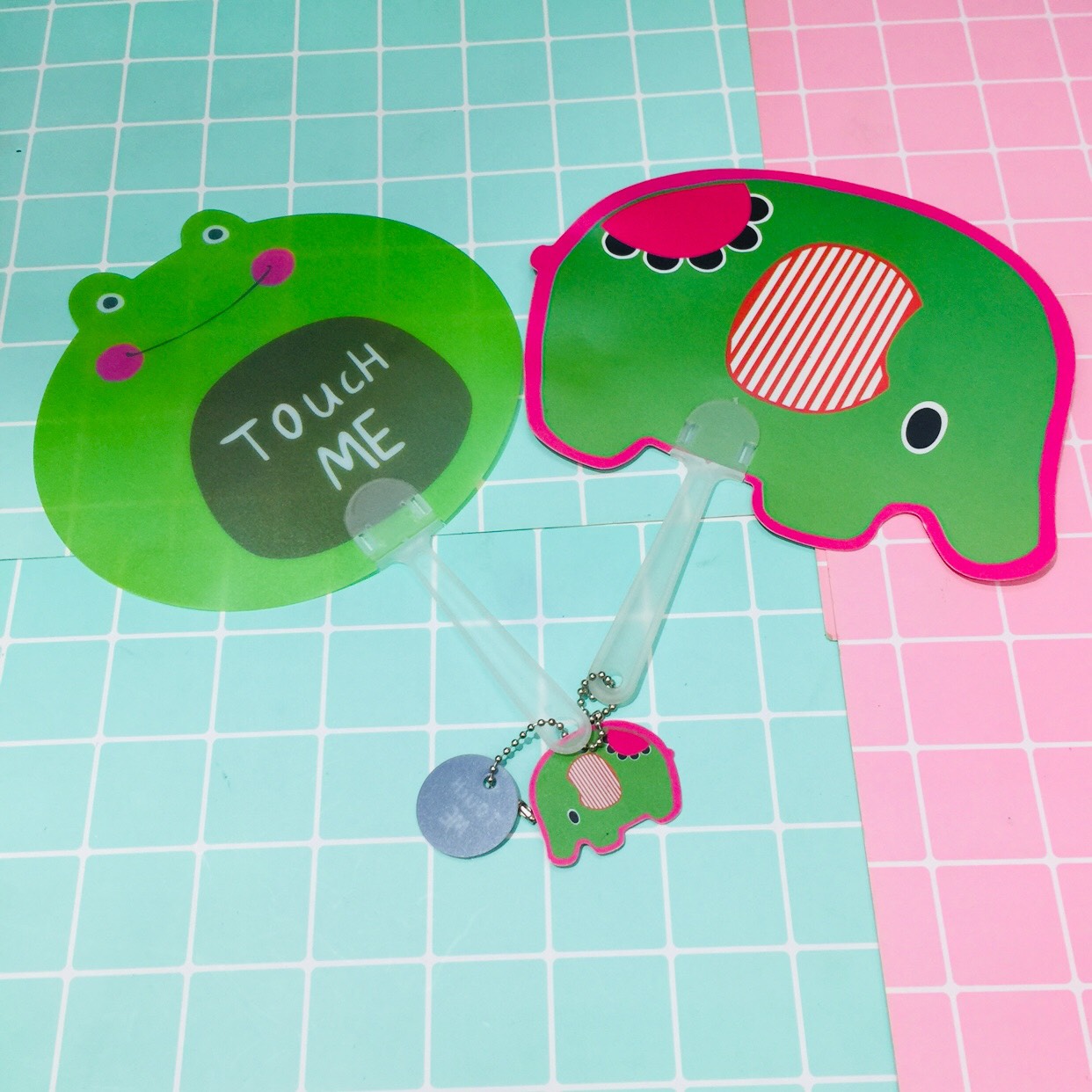 Quạt cầm tay cute hình trái cây & con vật set 5 cái ngẫu nhiên
