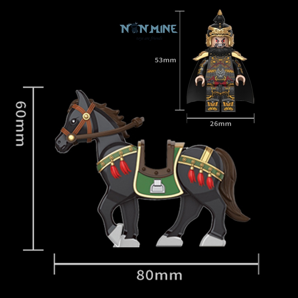 Minifigures Đồ Chơi Lắp Ráp Trương Phi Kèm Ngựa Mô Hình Tướng Tam Quốc Three Kingdoms DK20801