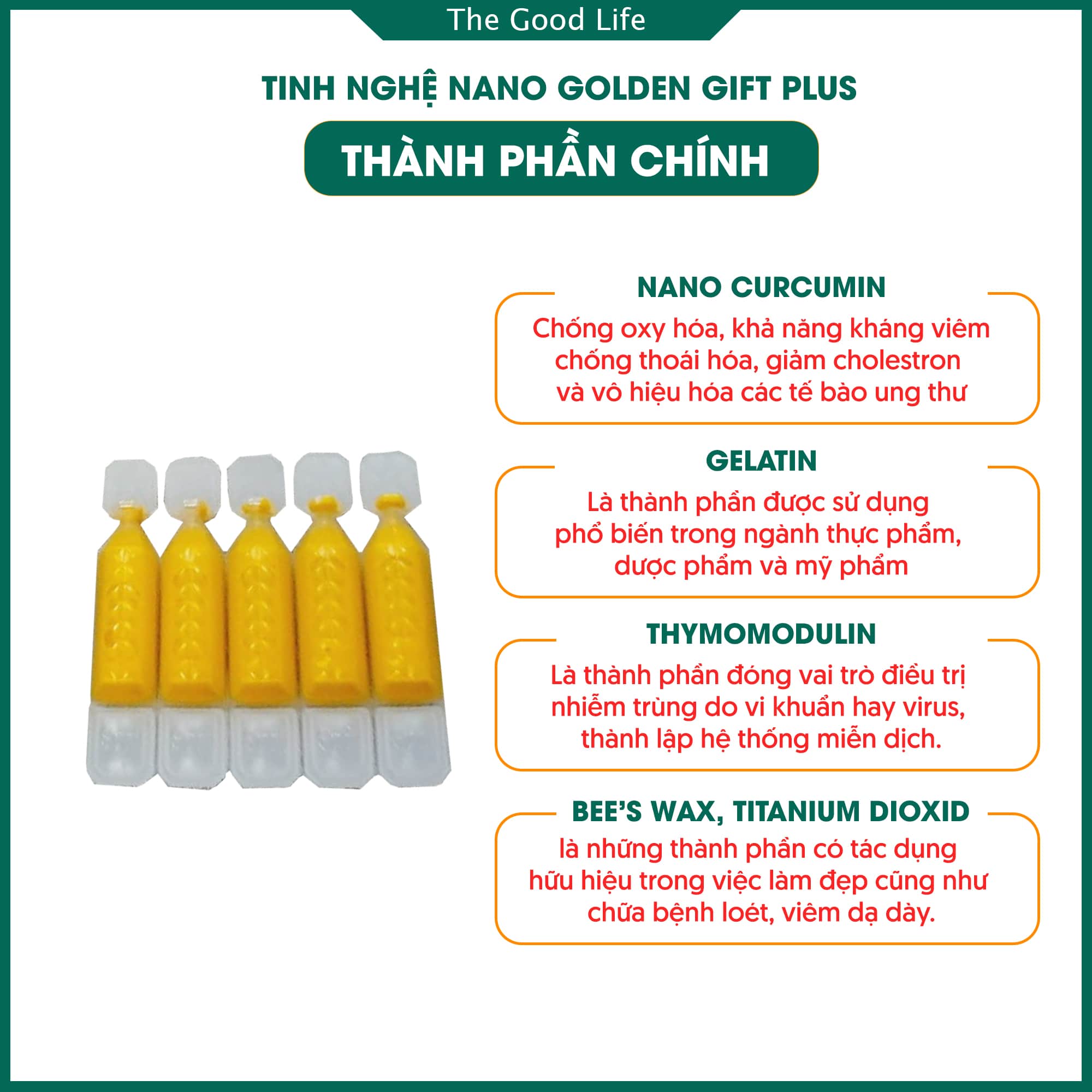 Tinh Nghệ Nano Golden Gift Plus  Hàn Quốc hộp 60 tuýp cho người dạ dày, phụ nữ trước và sau sinh làm đẹp - 2 tháng