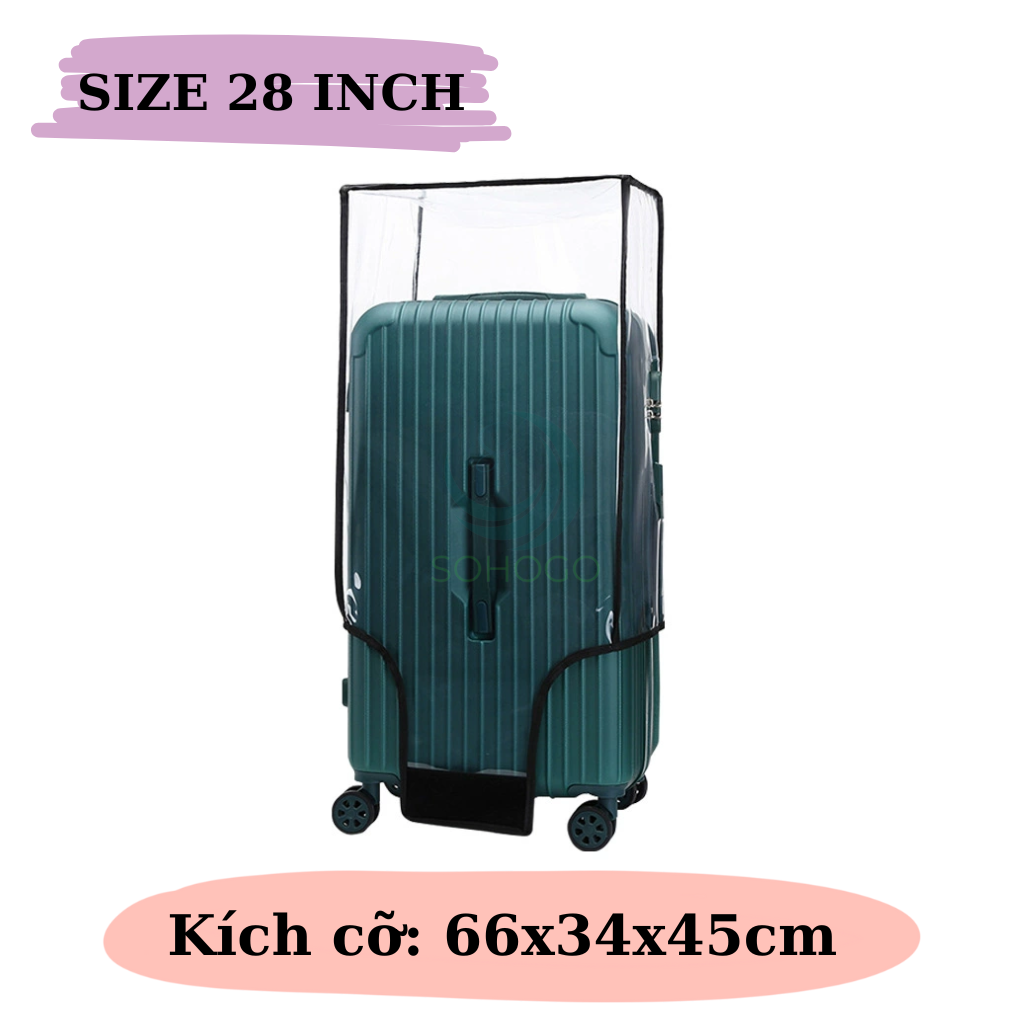 Áo Bọc Vali Trong Suốt Cao Cấp -Áo Trùm Bảo Vệ Vali Chống Trầy Xước -Cover Bảo Vệ Vali Chống Nước 1830 Inch -Áo Bọc Vali Co Giãn Chống Bụi Bẩn – 28inch