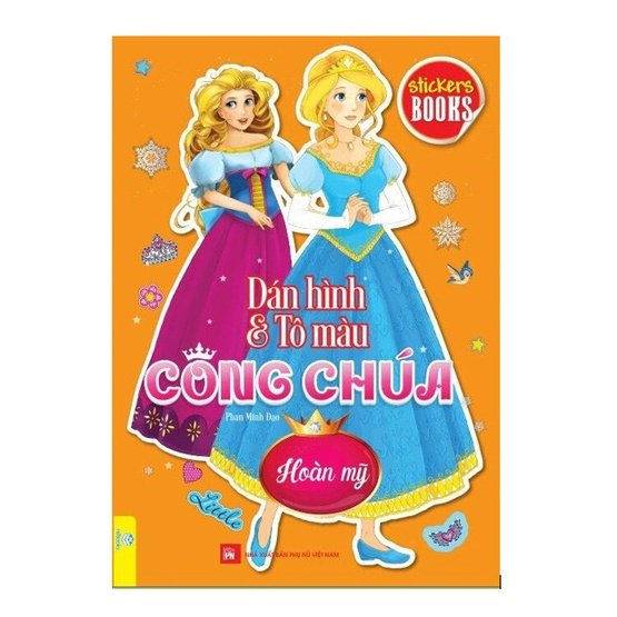 Sách - Combo 6 cuốn Dán hình và tô màu Công Chúa - ndbooks