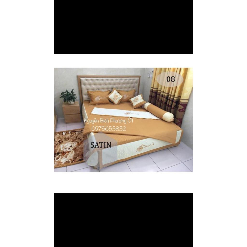 Bộ Ga Phủ Giường Trần Bông Satin Riềm Phủ Cao Cấp - HÀNG ĐẸP
