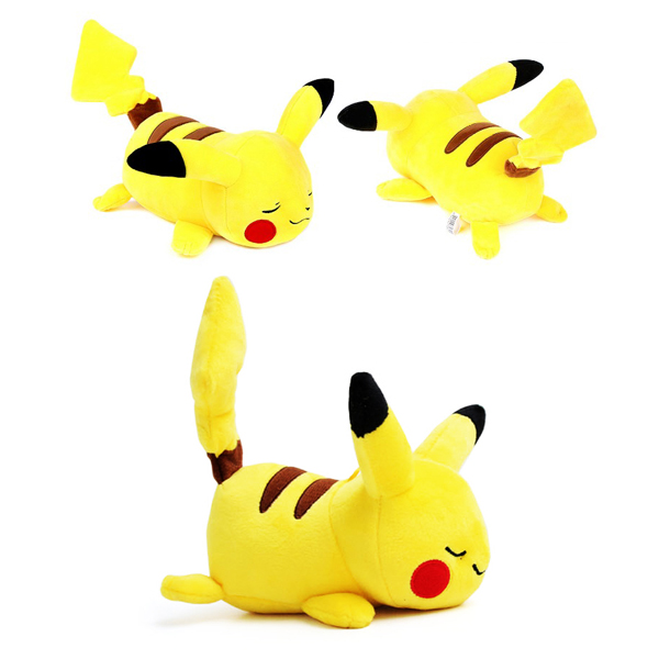 Gấu Bông Pikachu Ngủ Say (25 Cm) Gb190 (Tặng 1 Móc Khóa Dây Da Pu Đính Đá Lấp Lánh)