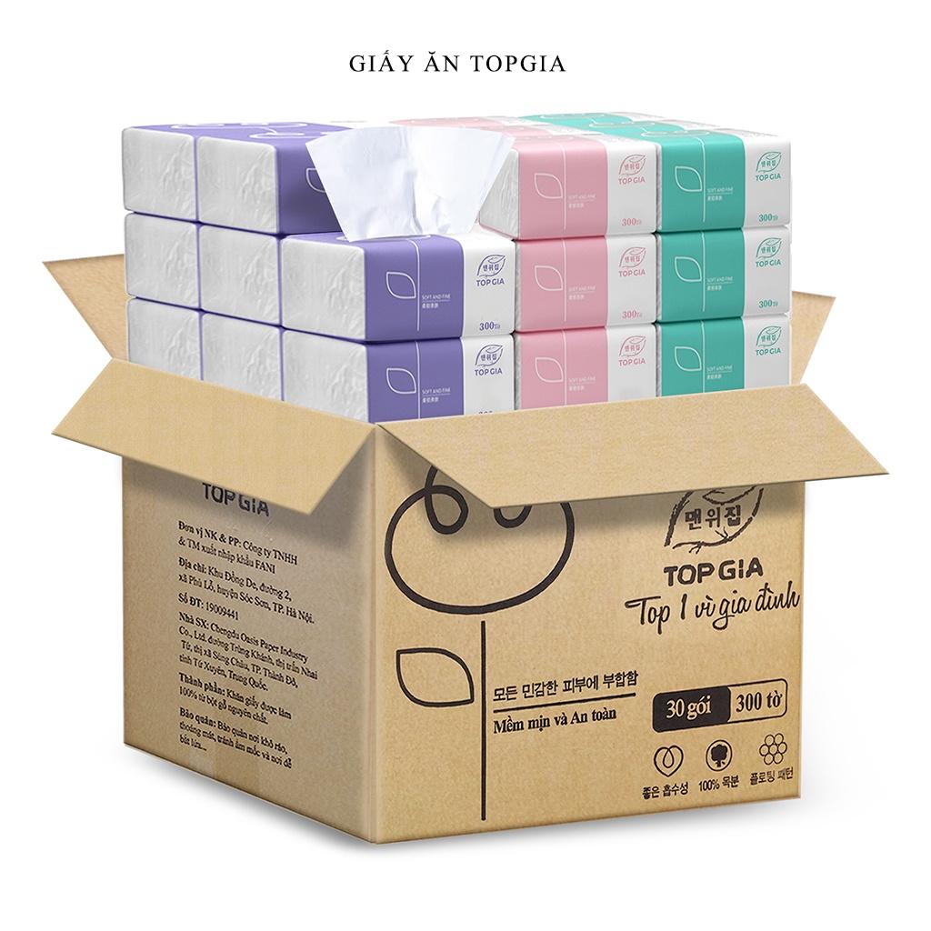 Giấy ăn rút TopGia cao cấp thùng 30 gói nhỏ tiện lợi cho cuộc sống hàng ngày
