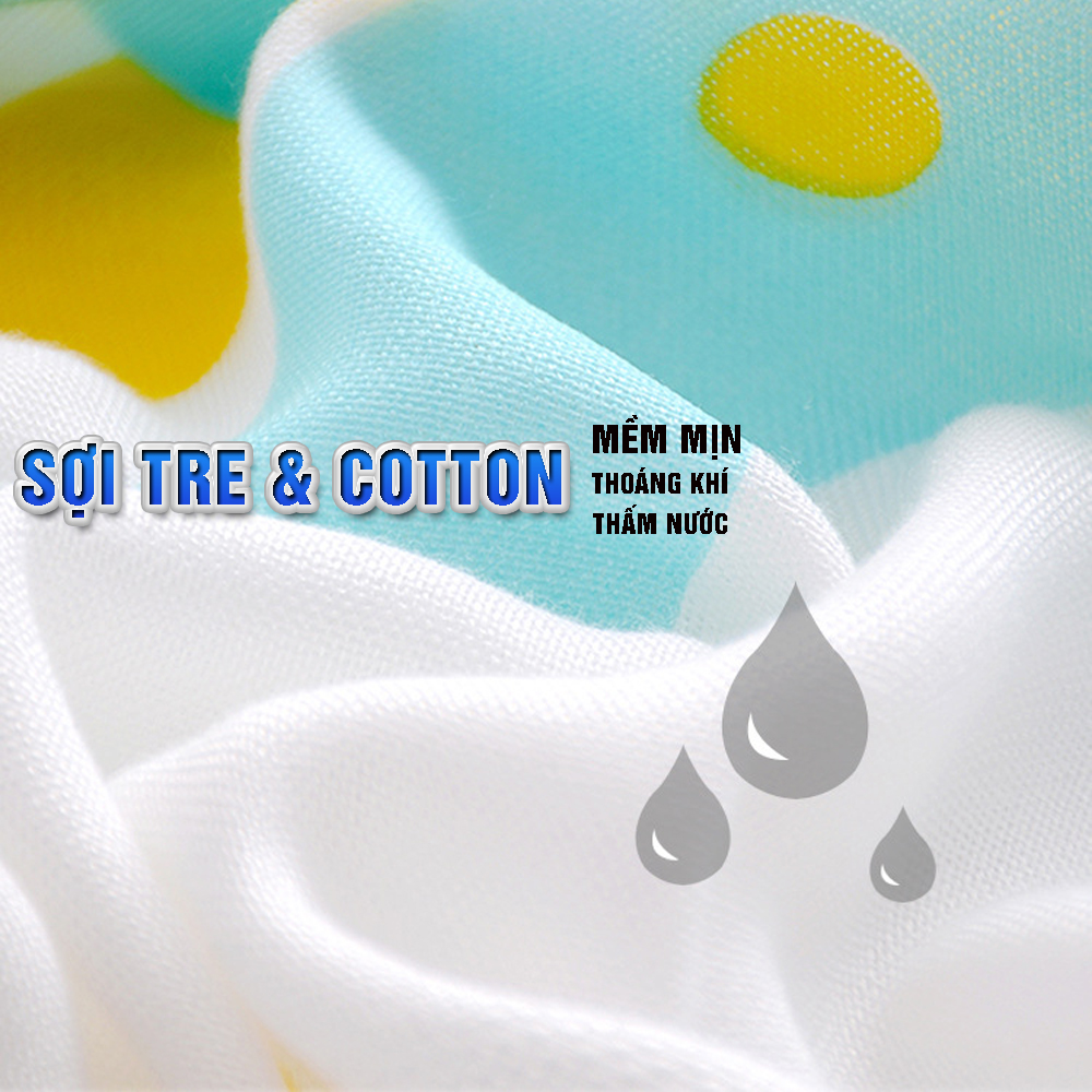 Chăn  đũi cho bé từ sơ sinh đến tiểu học chất liệu sợi tre thiên nhiên và sợi Cotton, loại siêu mềm mịn, KT: 110x110cm, Bamboo Home - hàng chính hãng BBH07