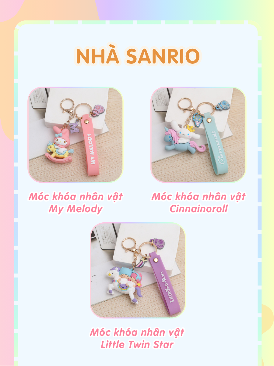 Móc khóa Dola Home nhân vật hoạt hình dễ thương, sáng tạo Minions, My Melody, Little Twin Star, Cinnainoroll