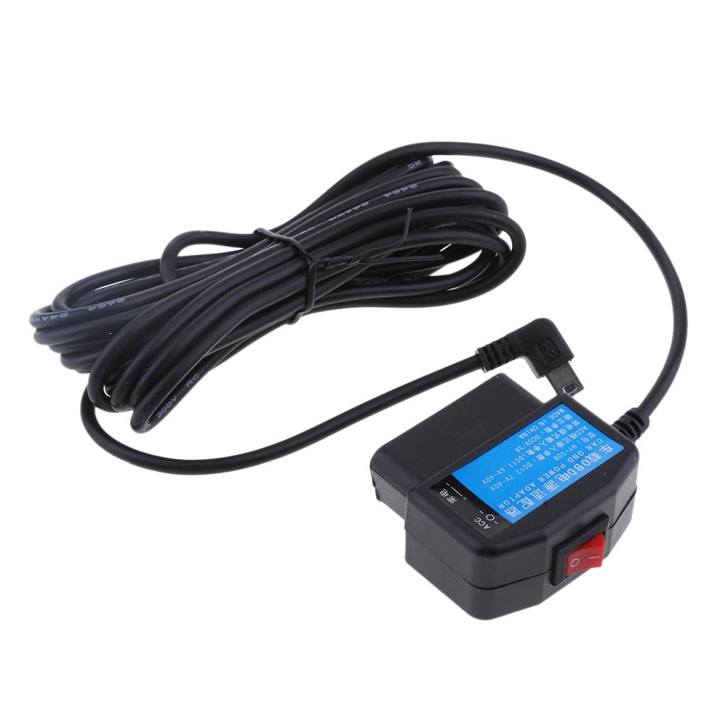 12/24V to 5V/3A Dash Cam / Car Video Recorder HardWire Kit DVR OBD Buck Line Free Shipping