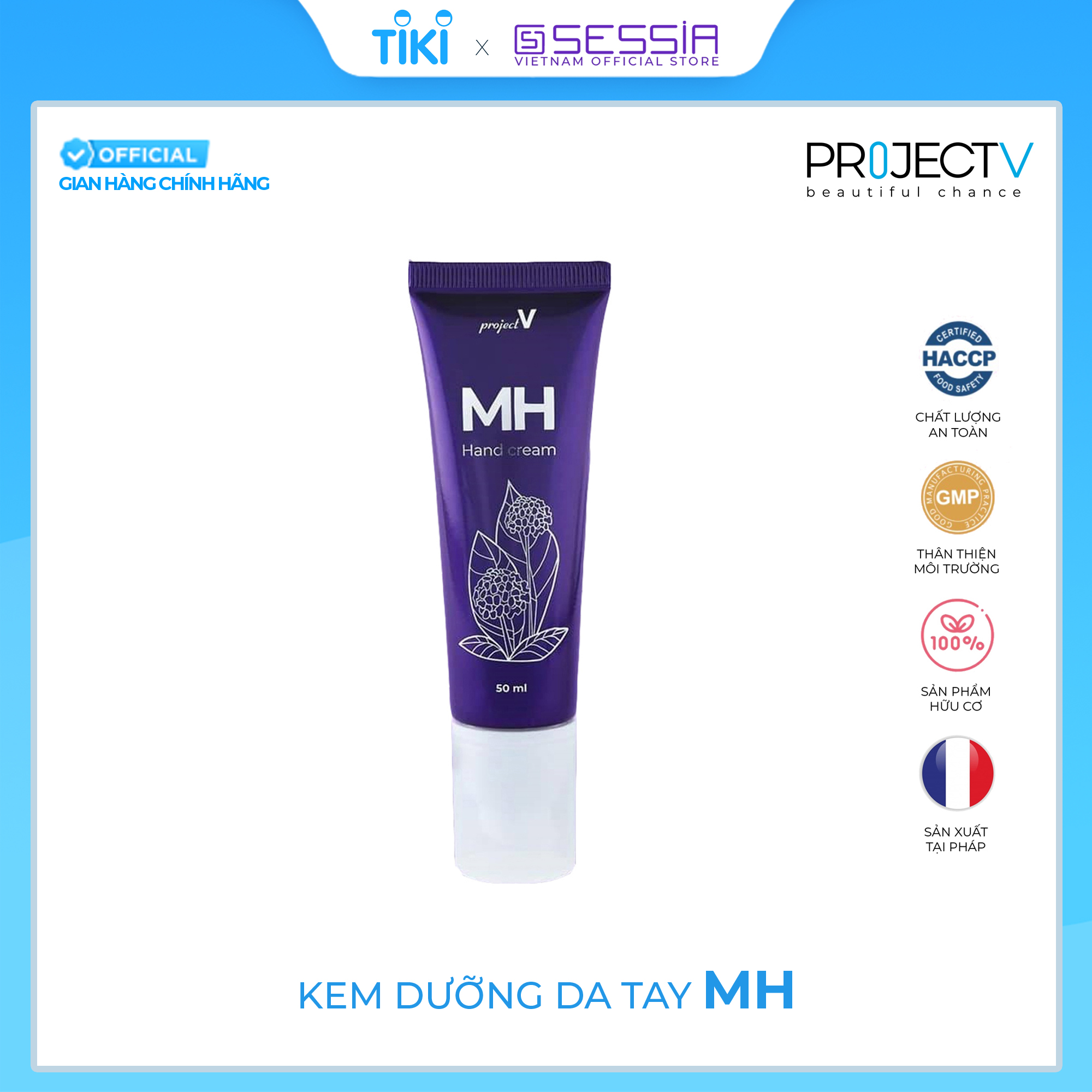 [VOUCHER 400K] Kem Dưỡng Da Tay MH Beauty Hit - PROJECT V - Sự mềm mại khi tiếp xúc, 50ml - Xuất xứ Pháp, Hàng Chính Hãng