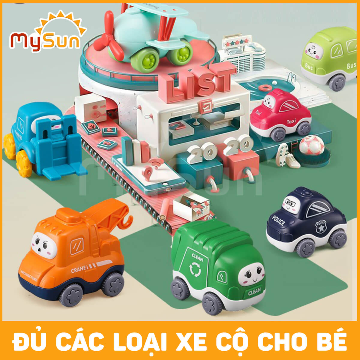 Bộ xe ô tô đồ chơi cỡ nhỏ cao cấp cho trẻ em sơ sinh, bé trai, gái 1 2 3 tuổi.