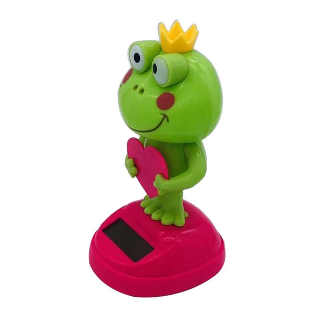 Solar Powered Dancing Green Frog Animated Bobble Dancer Toy Table Car Decor