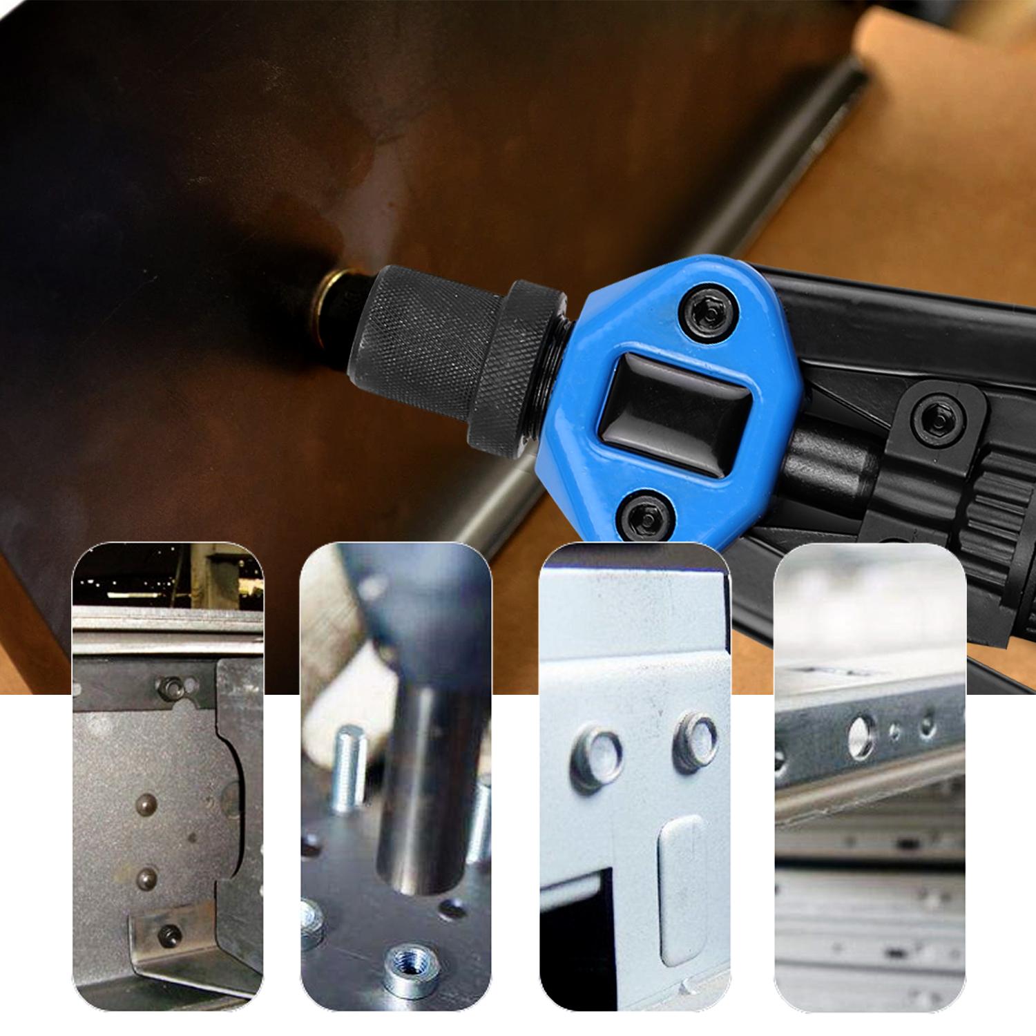 110Pcs Hand Rivet Nut Tool Riveting Tool Set Rivet Nut Setter Kit with 100pcs Assorted Rivet Nuts 7 Metric Mandrels of