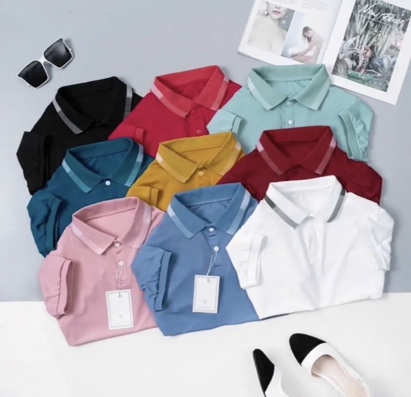 Áo thun Polo Nữ chất vải Cotton co giãn chuẩn form, sang trọng lịch sự nhiều màu sắc siêu đẹp