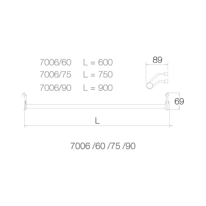 Thanh treo khăn - 7006 - INOX SUS 304