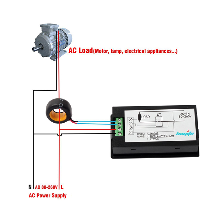 Công Tơ Điện Tử PZEM-061 80VAC-260VAC 100A