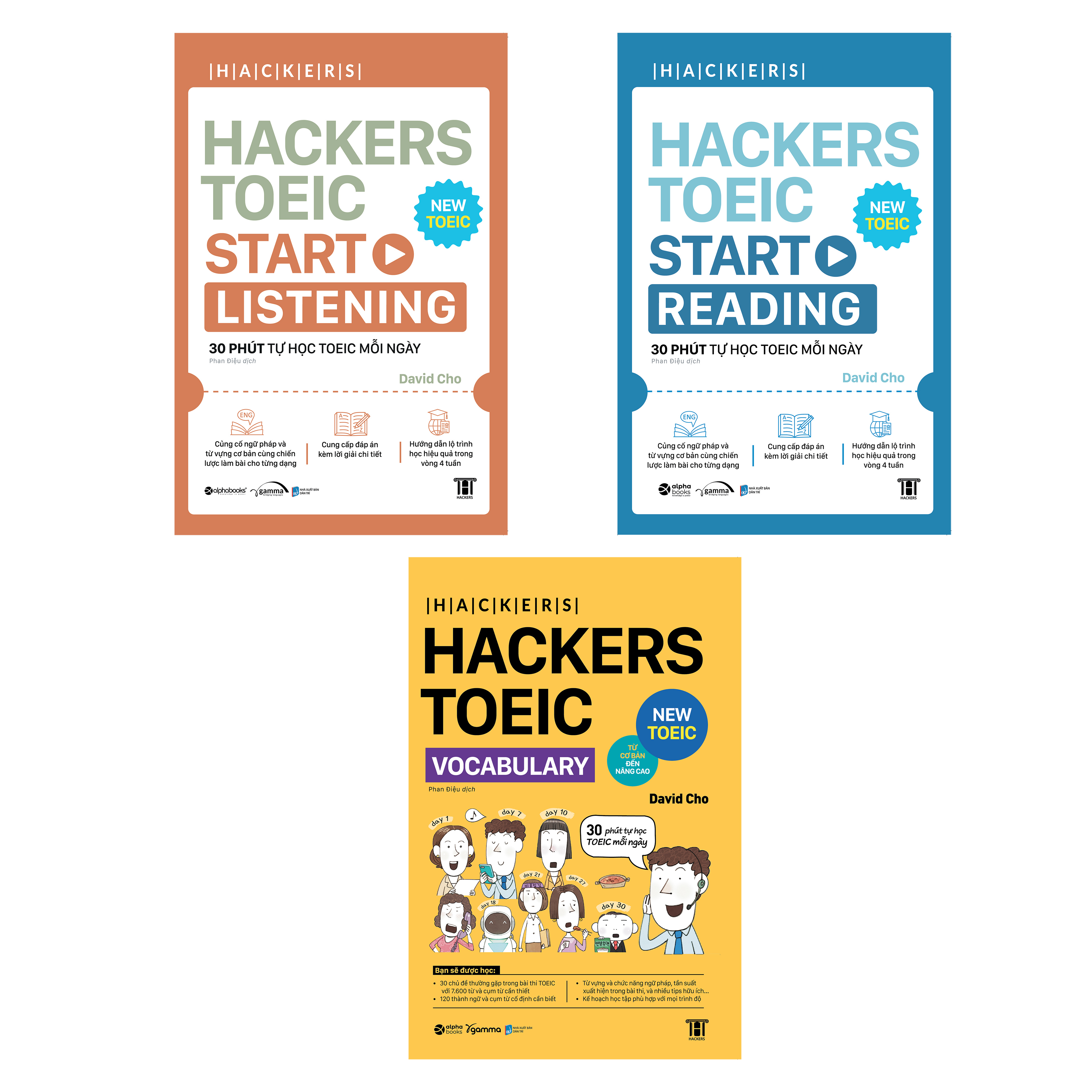 Trạm Đọc | Combo Hackers TOEIC Vocabulary + Hackers TOEIC Start Reading + Hackers TOEIC Start Listening