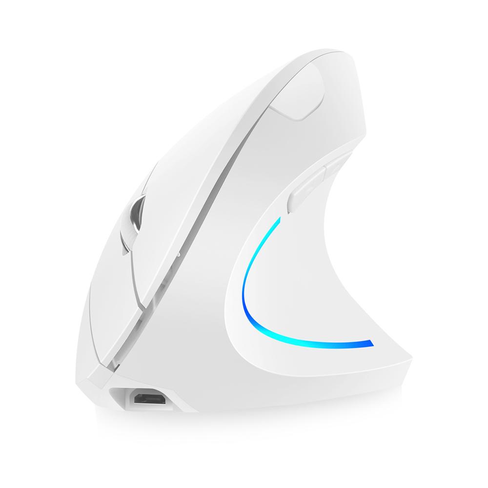 2.4G Wireless Vertical Mouse Rechargeable Upright Ergonomic Mouse 3 Adjustable DPI Levels RGB Flowing Light Plug N Play