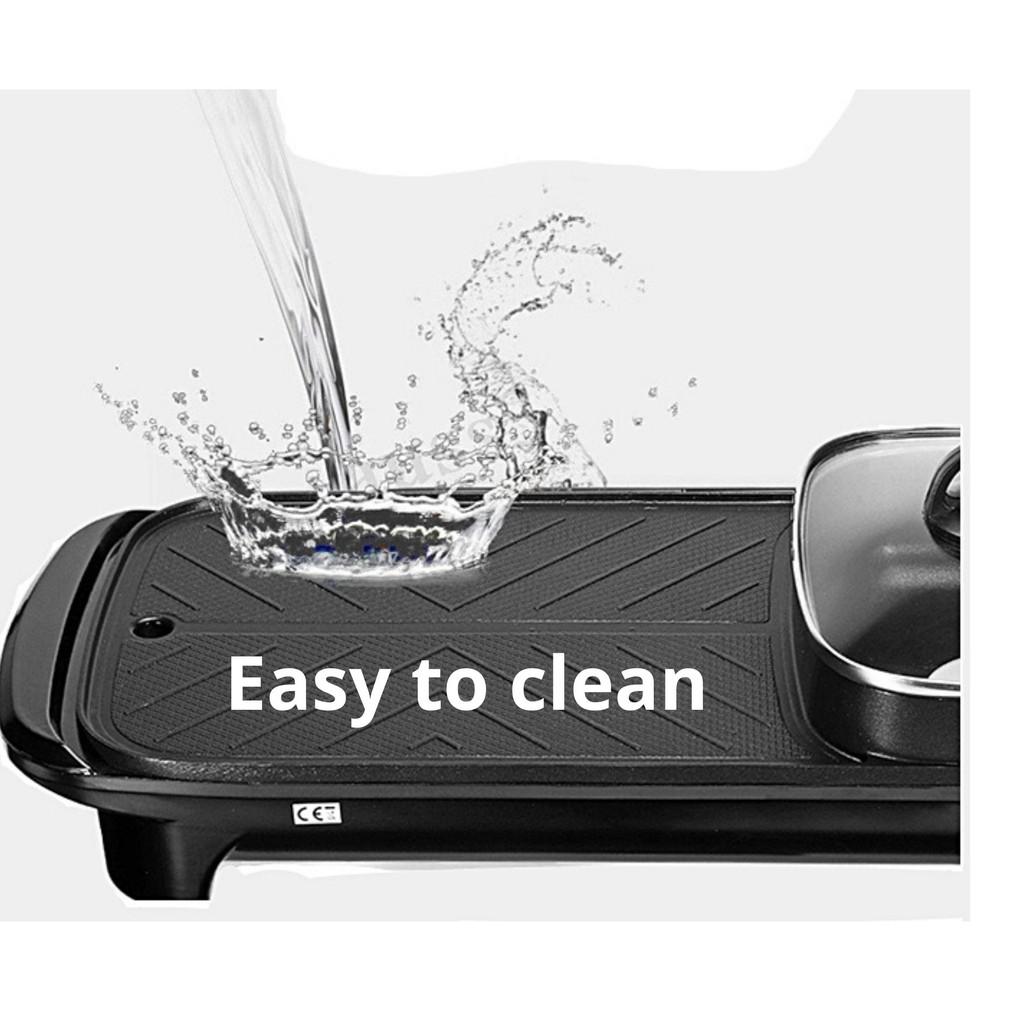 Bếp Lẩu Nướng 2 Trong 1 Chữ Nhật POT-159 1300W, Bếp Lẩu Nướng Không Khói BBQ Hàn Quốc - BẢO HÀNH 12 THÁNG