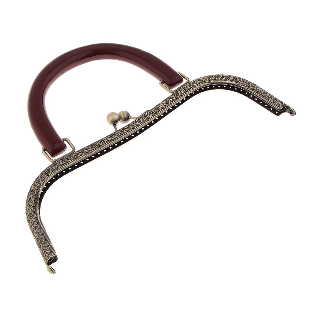 Khung Kim Loại Kiss Kiss Khóa Khung Với Tay Cầm Bằng Gỗ Làm Phụ Kiện