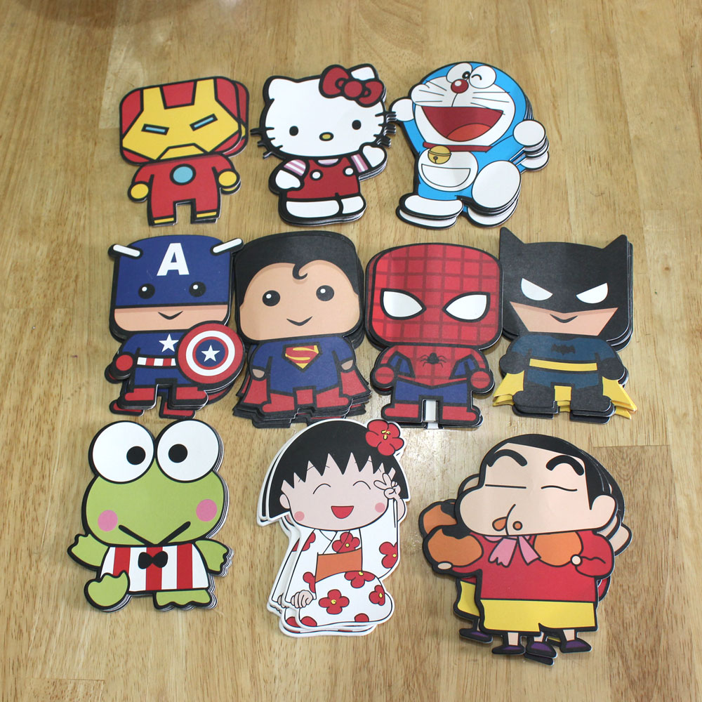 Bao Lì Xì 2020 Combo 10 Cái Các nhân vật hoạt hình Doreamon Miruko Spider man Captain , Ironman, Cu Shin