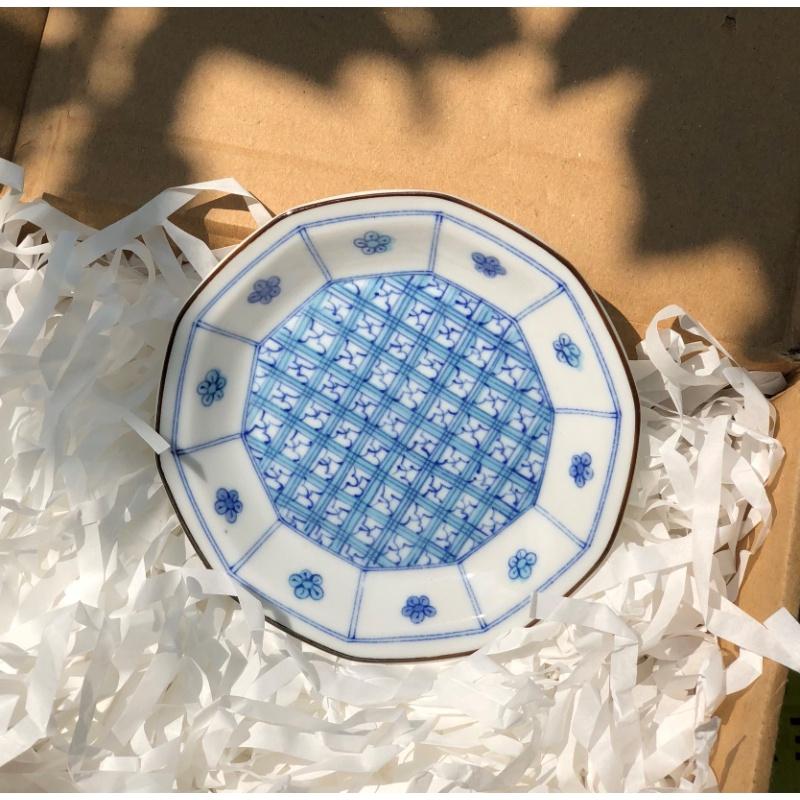 12x2 Dĩa gốm màu xanh nhỏ men hoa màu lam SVG5560