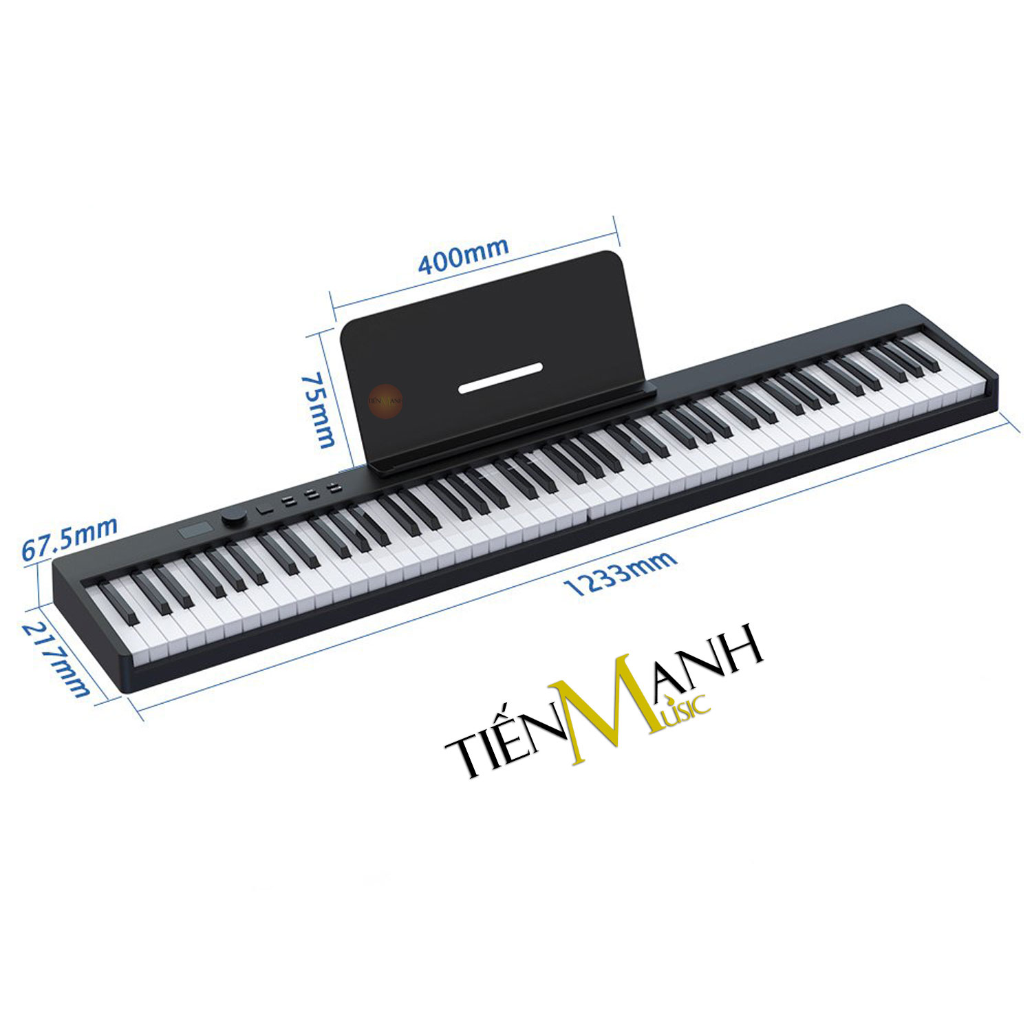 [Gấp Gọn] Đàn Piano Điện Konix PJ88C - 88 Phím Cảm Ứng Lực Midi Keyboard Controllers (Pin sạc, Bluetooth, Pedal sustain PJ88) Hàng Chính Hãng - Kèm Móng Gẩy DreamMaker