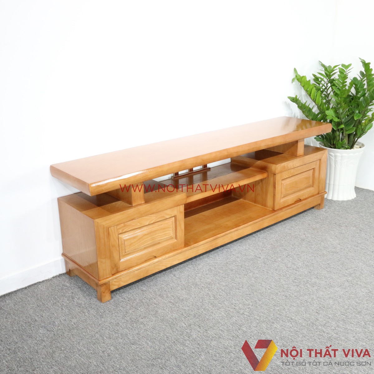 Kệ Tivi Gỗ Sồi 2 Hộc Kéo Đẹp Giá Rẻ