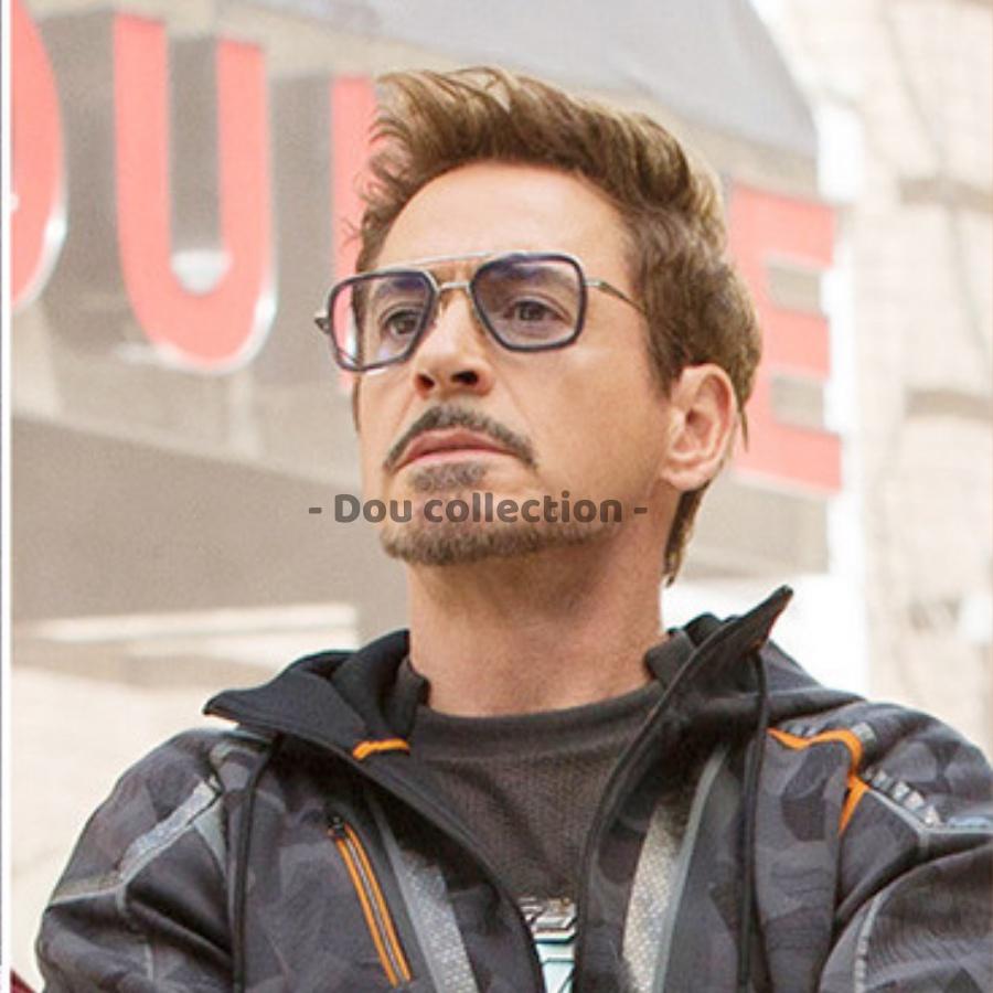 Kính Mát Cao Cấp Hình Vuông Retro Gọng Kim Loại Phong Cách Iron Man - Carl Fitow - Mã MK028