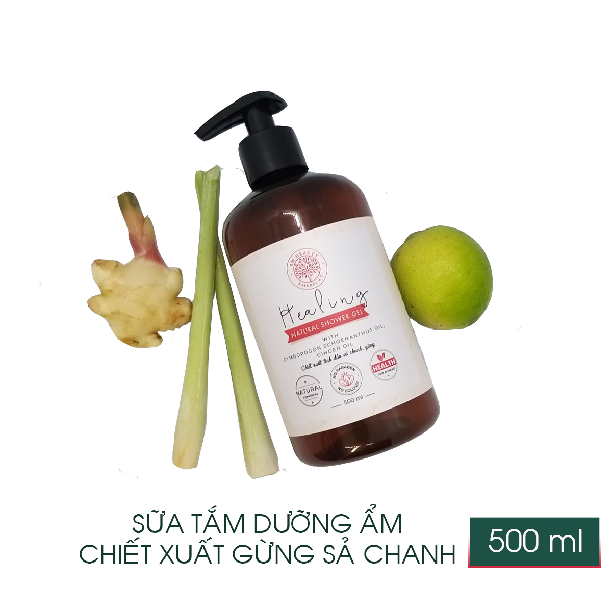 Sữa tắm dưỡng ẩm chiết xuất gừng sả chanh 500ml