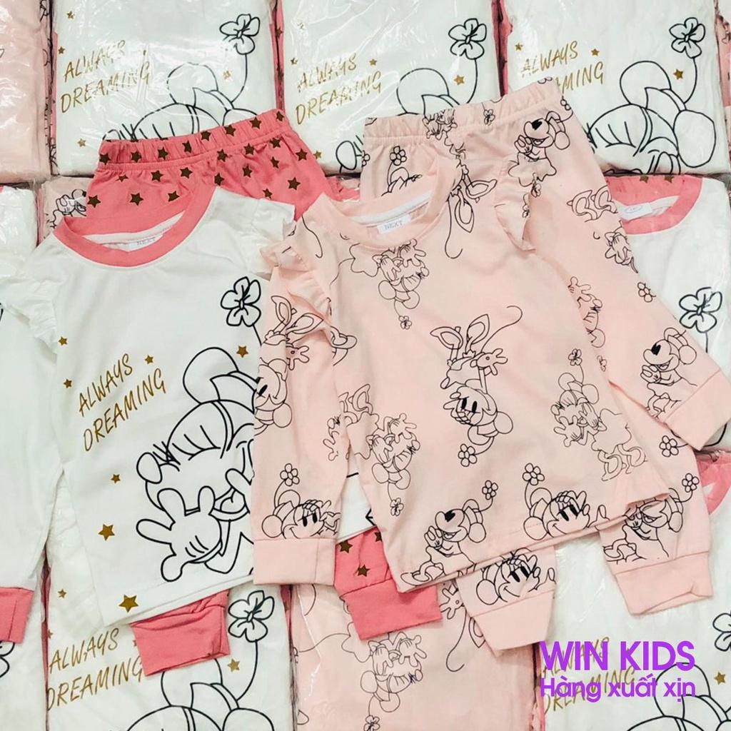 B005-Bộ quần áo thun cotton bé gái dài tay Minnie Next xuất dư, bộ đồ cho bé gái 3,4,5,6,7,8 tuổi