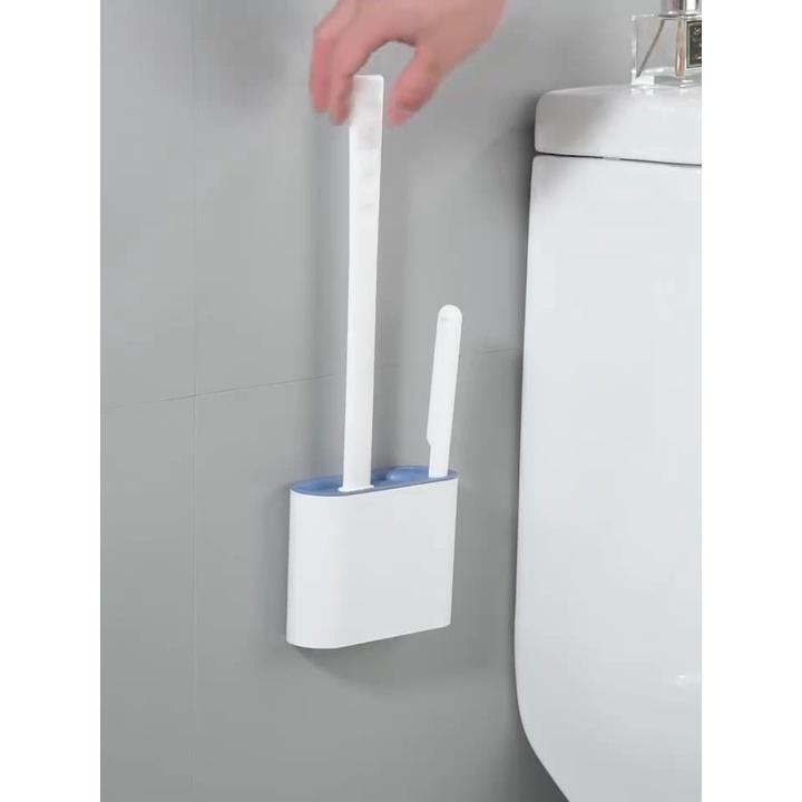 Chổi Cọ Bồn Cầu Silicon , Cọ Toilet Cao Cấp Không Xước Bề Mặt Kết Hợp Bàn Cọ Tiện Lợi